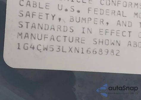 1992 Buick Park Avenue z USA, uszkodzony, nr VIN 1G4CW53LXN1668982